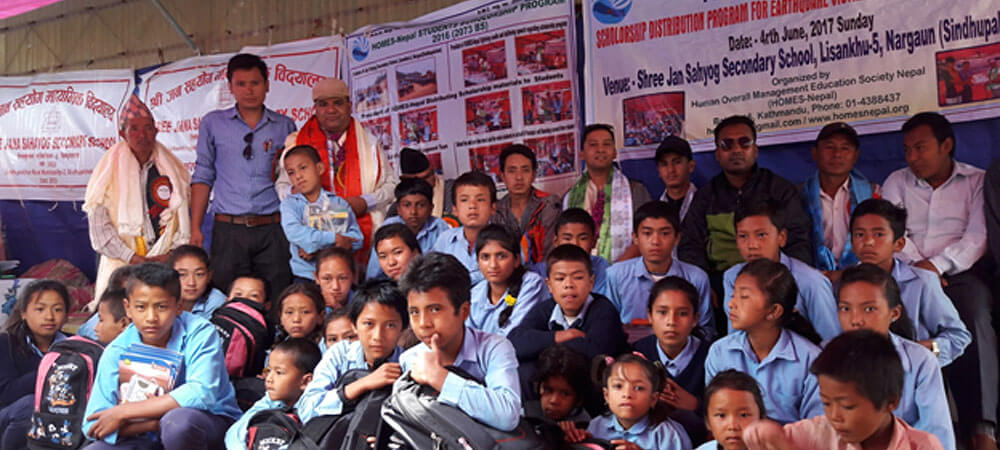 HOMES-Nepal supported students at Shree Jan Sahyog Secondary School Lisankhu-5, Nargaun, Sindhupalchowk 2017