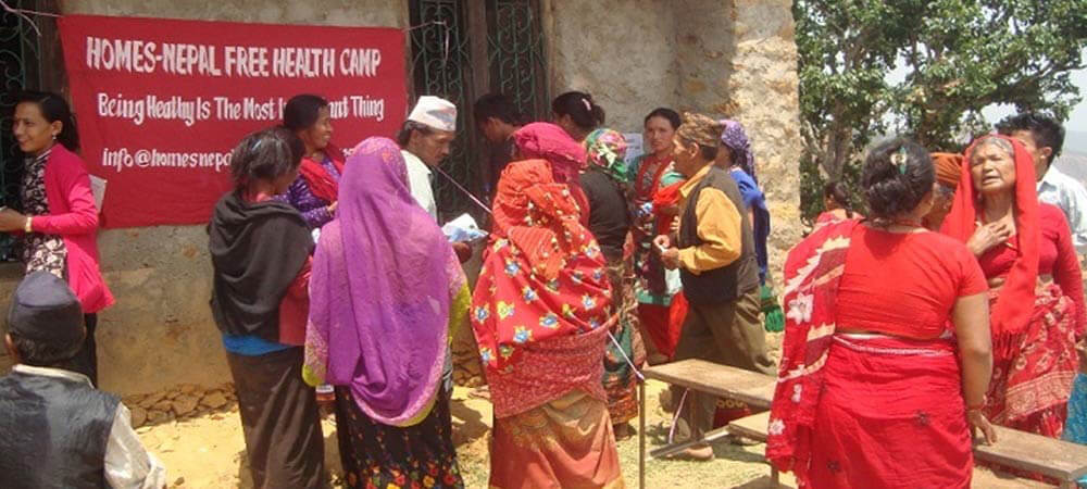 Conducting free health camp with free medicine at Ghorsang,Nuwakot